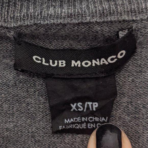 Club Monaco Gray Long Sleeve Cashmere Cotton Blend Sweater Size XS - Picture 4 of 6